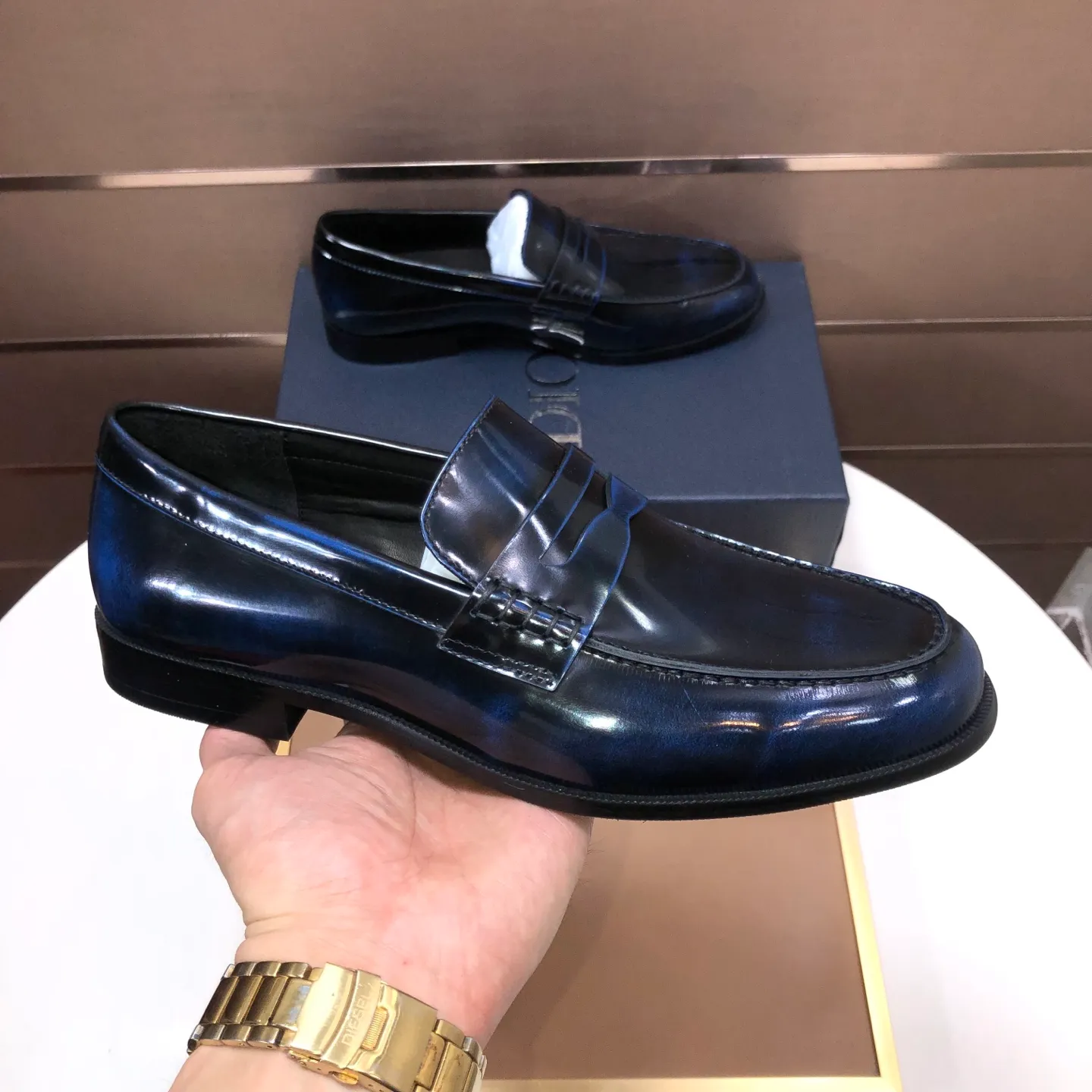 Men's shoes 💰580💰[Dior] (water-dyed cowhide lining) Dior original 1:1 high-quality factory, imported original materials, imported raw cowhide, water-dyed cowhide lining, original TPU outsole, code number: 39-44 (45 customized)